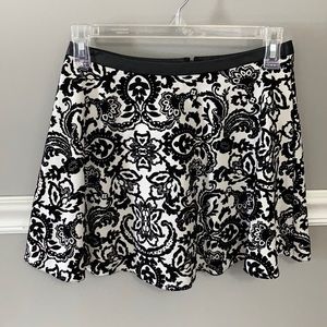 Forever 21 Paisley Flocked Skater Skirt